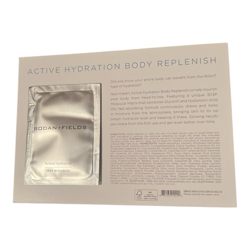 Rodan + Fields NWT 2 or 3 uses active hydration body replenish cream 1 pack